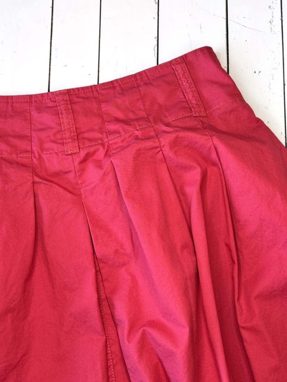 Merona Coral Pink Pleated A-Line Skirt Cotton Knee Length Size 6 - Picture 7 of 11
